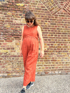 Nursing & Maternity Jumpsuit - Ada - Burnt Orange
