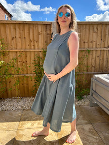 Nursing & Maternity Dress | Cornflower Blue | Breast Dressed