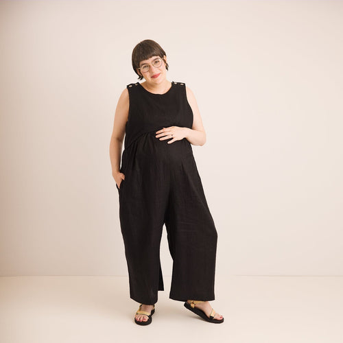 Nursing & Maternity Jumpsuit | Black | Breast Dressed