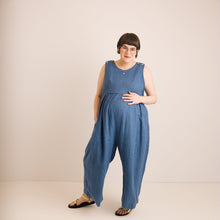 Load image into Gallery viewer, Nursing &amp; Maternity Jumpsuit - Ada - Aegean Blue
