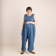 Load image into Gallery viewer, Nursing &amp; Maternity Jumpsuit - Ada - Aegean Blue
