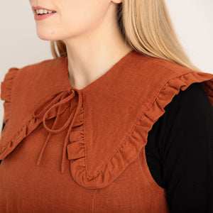 Breastfeeding Cover - Detachable Collar - Margot Mummy collar - Burnt Orange Linen