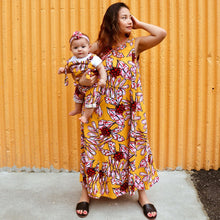 Load image into Gallery viewer, Nursing &amp; Maternity Dress - Lucy - Abstract Yellow Printed Linen
