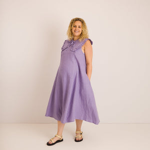 Nursing & Maternity Dress - Lucy - Lavender Linen