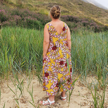 Load image into Gallery viewer, Nursing &amp; Maternity Dress - Lucy - Abstract Yellow Printed Linen
