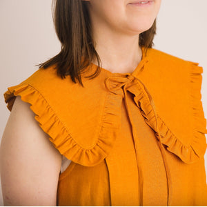 Breastfeeding Cover - Detachable Collar - Margot Mummy collar - Sun Orange Linen