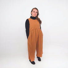 Load image into Gallery viewer, Maternity &amp; Nursing Jumpsuit - Ada - Dark Copper Linen Cotton
