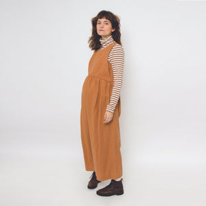 Maternity & Nursing Jumpsuit - Ada - Dark Copper Linen Cotton