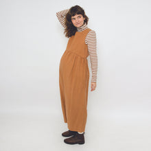 Load image into Gallery viewer, Maternity &amp; Nursing Jumpsuit - Ada - Dark Copper Linen Cotton

