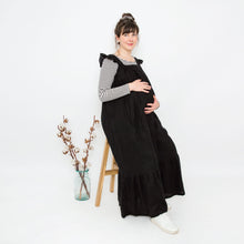 Load image into Gallery viewer, Maternity &amp; Nursing Dress | Black | Breast Dressed
