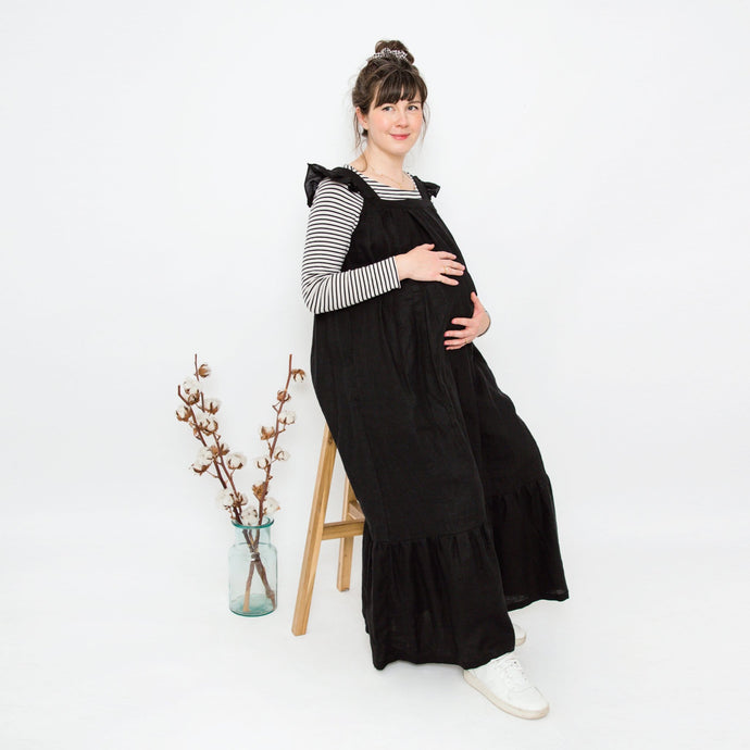 Maternity & Nursing Dress | Black | Breast Dressed