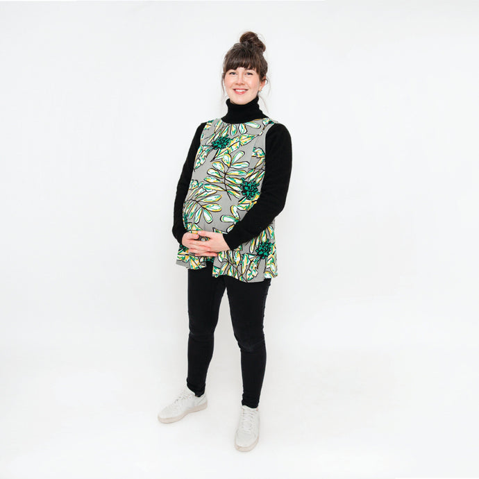 Maternity & Nursing Top | Abstract Green | Breast Dressed