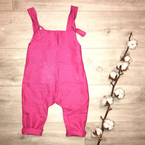 Baby Romper | Pink Linen | Breast Dressed