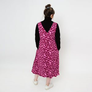 Nursing & Maternity Dress | Pink Leopard Linen | Breast Dressed