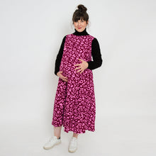 Load image into Gallery viewer, Nursing &amp; Maternity Dress | Pink Leopard Linen | Breast Dressed
